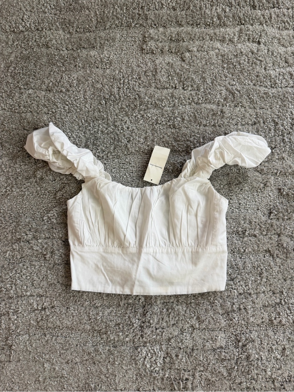 NWT Abercrombie & Fitch Size XS Cotton Puff Sleeve Crop Top